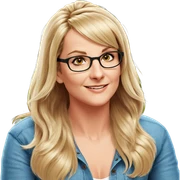 smiling girl with glasses sticker