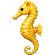 Yellow seahorse facing left sticker