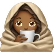 girl inside a blanket sipping coffee eyes closed sticker