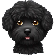 Black fluffy dog sticker