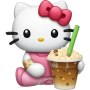 Hello kitty holding boba sticker