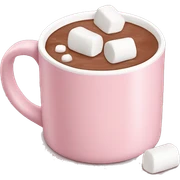 Light Pink mug of hot chocolate with marshmallows  sticker