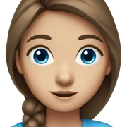 Girl with brown hair and blue eyes sticker