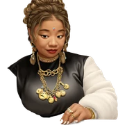 calm girl adorned with jewelry sticker