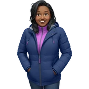 smiling girl in snowy jacket sticker