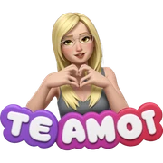 blonde girl making heart hands sticker