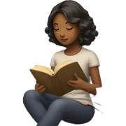 Girl reading book sticker
