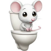 Mouse on toliet sticker