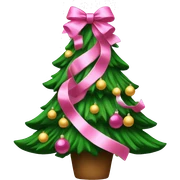 Christmas tree with pink bows sticker