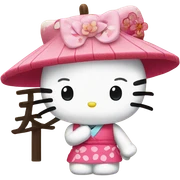 Hello kitty in Japan sticker