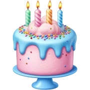 Realistic cotton candy birthday cake sticker