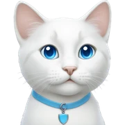white cat with blue eyes  sticker