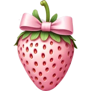  pale pink strawberry wrapped in pale pink bow sticker