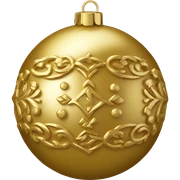 A metallic gold ornament sticker