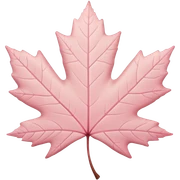 soft pastel pink maple leaf sticker
