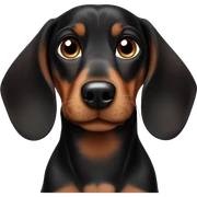 Black brown dachshund pup sticker