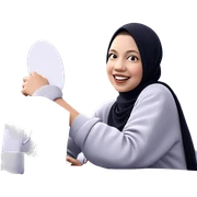 smiling girl at table sticker