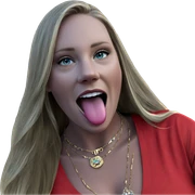 blonde beauty outdoors with jewelry sticker