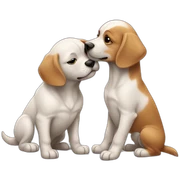 Dogs kissing each other  sticker