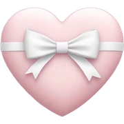 Pastel pink heart with white bow sticker