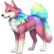 Colorful Sparkle-wolf-fursona full body sticker
