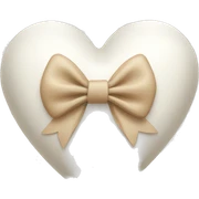white heart with beige bow sticker