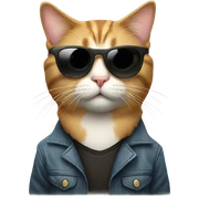 Cat with sunglasses sticker
