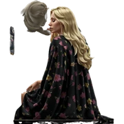 blonde girl in flower robe sticker