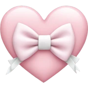 Pastel pink heart with white bow sticker