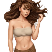 brown-haired girl with bare shoulders sticker