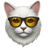 Cat with sunglasses sticker