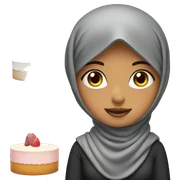 Hijab Girl making cake sticker