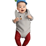 baby boy in a bib sticker