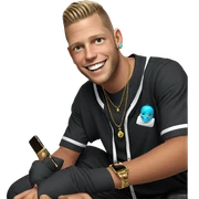 smiling boy with jewelry sticker