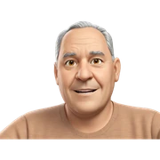 smiling old man in indoor setting sticker