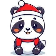 Un panda con un gorro de Navidad sticker