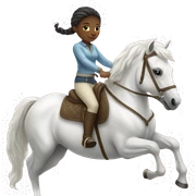 girl riding a white horse sticker