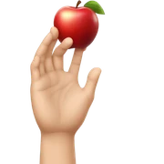 Hands with red apple in palm sticker