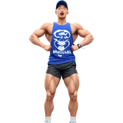 muscular male in gym attire sticker
