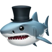 Shark with tophat sticker