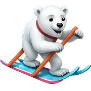Polar bear skiing sticker