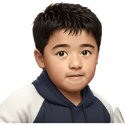 realistic indoor portrait of boy sticker