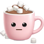 Light Pink mug of hot chocolate with marshmallows  sticker