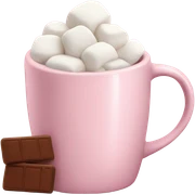 Light Pink mug of hot chocolate with marshmallows  sticker