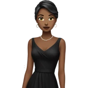 model in black dress sticker