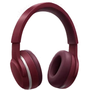 Burgundy headphones with fur sticker