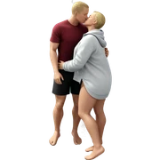 beach kisses under blue sky sticker