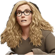 blonde girl with glasses sticker