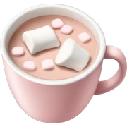 Light Pink mug of hot chocolate with marshmallows  sticker