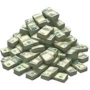 Pile of British pounds  sticker
